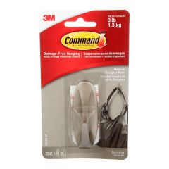 Command Medium Decorative Hook - Brushed Nickel