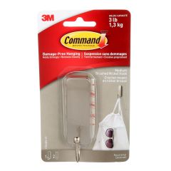 Command Medium Decorative Hook - Brushed Nickel