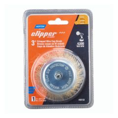 Brosse métallique coupe en laiton pour acier Clipper Classic, 1/4" x 3", 4 500 tr/min Max