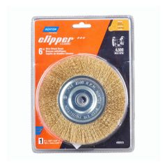 Brosse métallique fil crêpé en laiton Clipper Classic pour acier, 6", 4 500 tr/min