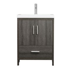 Vanity and Sink - Smally - 2 Doors/1 Drawer - Charcoal Grey - 24" x 33 1/2"