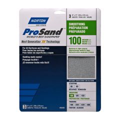 Papier de ponçage, ProSand, Préparation 100, 11" x 9", 3/pqt