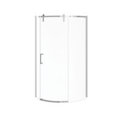 Ensemble porte et base de douche, Outback Round, gauche, 36" x 36" x 75 5/8", verre clair, chrome