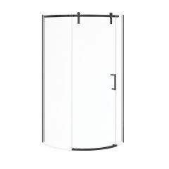 Ensemble porte et base de douche, Outback Round, droite, 36" x 36" x 75 5/8", verre clair, noir mat