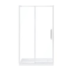 Porte de douche coulissante, Camilla, 48" x 32" x 78,74", verre clair, chrome