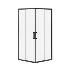Porte de douche coulissante, Radia, 36" x 36" x 71,5", verre clair, noir mat