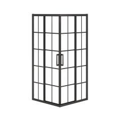 Porte de douche coulissante, Radia, 36" x 36" x 71,5", verre clair, noir mat