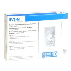 Plaque murale à 1 prise, plastique, blanc, 10/pqt