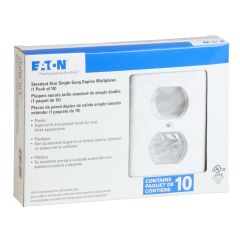 Plaque murale à 2 prises, plastique, blanc, 10/pqt