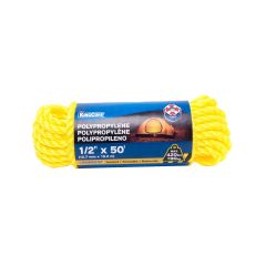 Corde en polypropylène torsadée, jaune, 1/2" x 50'