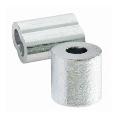 Manchon et butée pour câble, fini aluminium, 1/8"