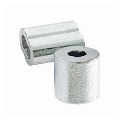 Manchon et butée pour câble, fini aluminium, 3/32"