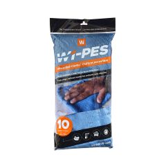 Chiffons en microfibre, 14" , bleu, 10/pqt