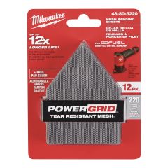 Feuille à poncer en filet M12 Fuel, grain 220, 12/pqt