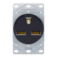 Prise encastrée pour chauffage électrique, noir, 30 A 250 V