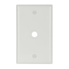 Plaque murale pour prise téléphonique/coaxiale, plastique, blanc