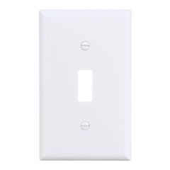 Plaque murale 1 interrupteur, plastique, blanc