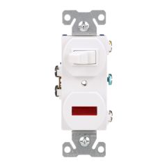 Interrupteur avec voyant lumineux, blanc, 15 A, 120 V