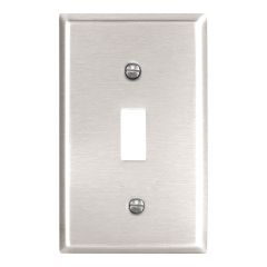 Plaque murale interrupteur, inox, métallique