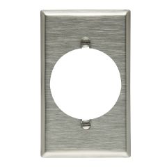 Plaque murale simple, trou 2,15", inox, métallique