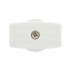 Interrupteur à tirette unipolaire, blanc,  6A/125V, 3A/250V, 3A/125V