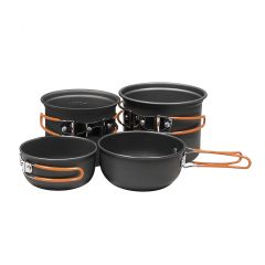 Batterie de cuisine pour camping, Trail, 4 pots gigognes, léger, emboitable, 5 mcx