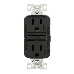 Prise électrique Eaton DDFT 15A 125V, inviolable, style décorateur, noir