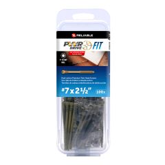 Vis de finition PWR Drive FIT, tête double action, #7 x 2 1/2 po, bronze, 100/pqt