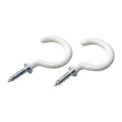 Cup Hooks - White - 2/Pkg - 1 1/2"