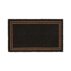 Tapis en coco à bordure beige, noir, 18" x 30"