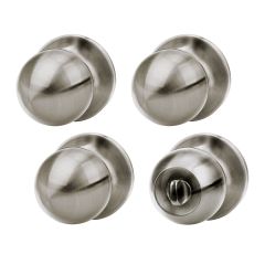 Ensemble de boutons, Hudson pour portes privées et de passage, 4/pqt, nickel satiné