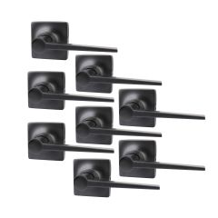 Ensemble de leviers pour portes de passage, Windsor, noir mat, 8/pqt