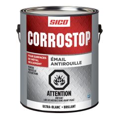 Anti-Rust Enamel - Corrostop -  White - Gloss - 3.78 l