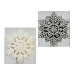 Glitter Ornament - White/Silver (Sold individually)