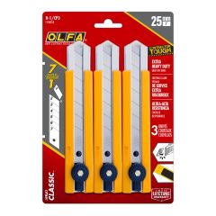 Ensemble de couteaux utilitaires, 25mm, 3/pqt