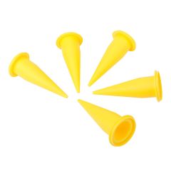 Embouts pour pistolet à calfeutrer, lot de 5, PE jaune