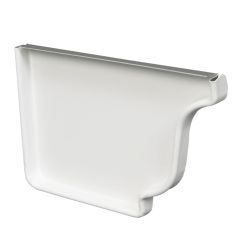 Embout gauche pour gouttière, aluminium, 5", blanc