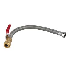 Braided Connector For Water Heater - 3/4" FIP x 3/4" Ball Valve - 18"