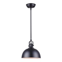 Luminaire suspendu Temarra, 9", noir mat