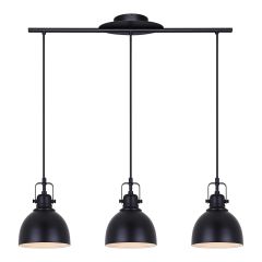 Luminaire suspendu Temarra, 3 lumières, 29,5", noir mat
