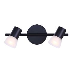 Rail, 2 lumières, Hudsa, noir