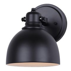 Vanity Wall Light – 1 Bulb – Temarra – Black – 6"
