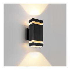 Appliqué mural d’extérieur, Auralyx, noir, 4.33" x 4,13" x 9,13"