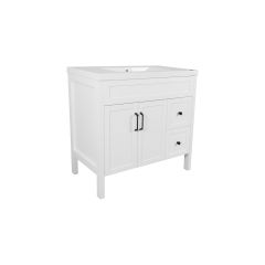 Makala Bathroom Vanity - 36.25" x 21.25" x 35.75" - Matte White Finish