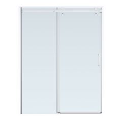 Porte de douche coulissante sans cadre, 48" x 78", fini chrome