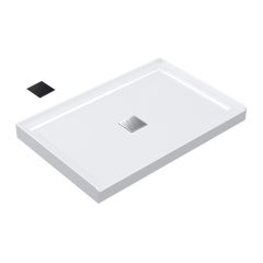 Base de douche Sedna, profil bas, 48" x 32" x 3", acrylique blanc