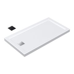 Base de douche Sedna, profil bas, 60" x 32" x 3", acrylique blanc