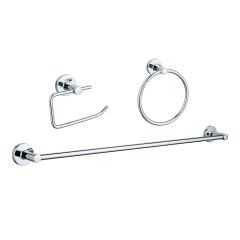 Ensemble salle de bain, 3 pièces, barre 24", fini chrome