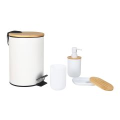 Ensemble d'accessoires de bain, 4 pièces, blanc mat