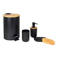 Ensemble d'accessoires de bain, 4 pièces, noir mat